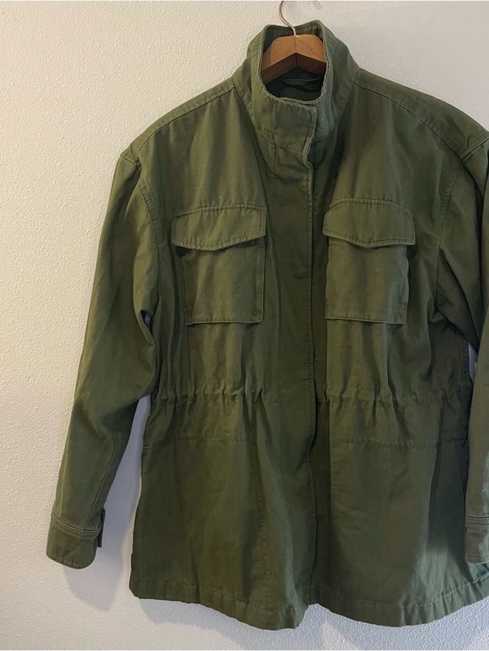 NEW GAP Women's Army Green Military Field Utility Canvas Jacket Size L $108